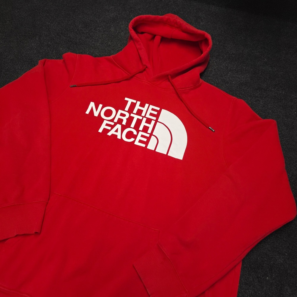 The North Face Mens XL Red Half Dome Logo Pullover Hoodie Sweatshirt